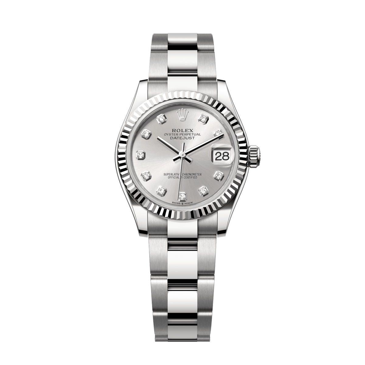 Rolex Datejust 31 mm Steel White Gold Silver Diamond Oyster 278274-0029