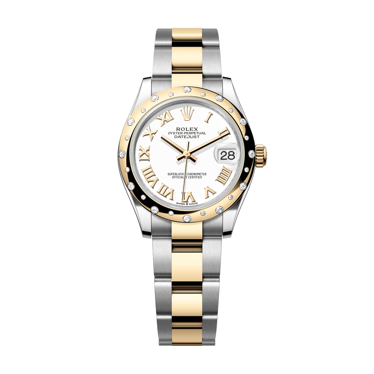 Rolex Datejust 31 mm White Diamonds Oystersteel 18k Yellow Gold 278343rbr-0001