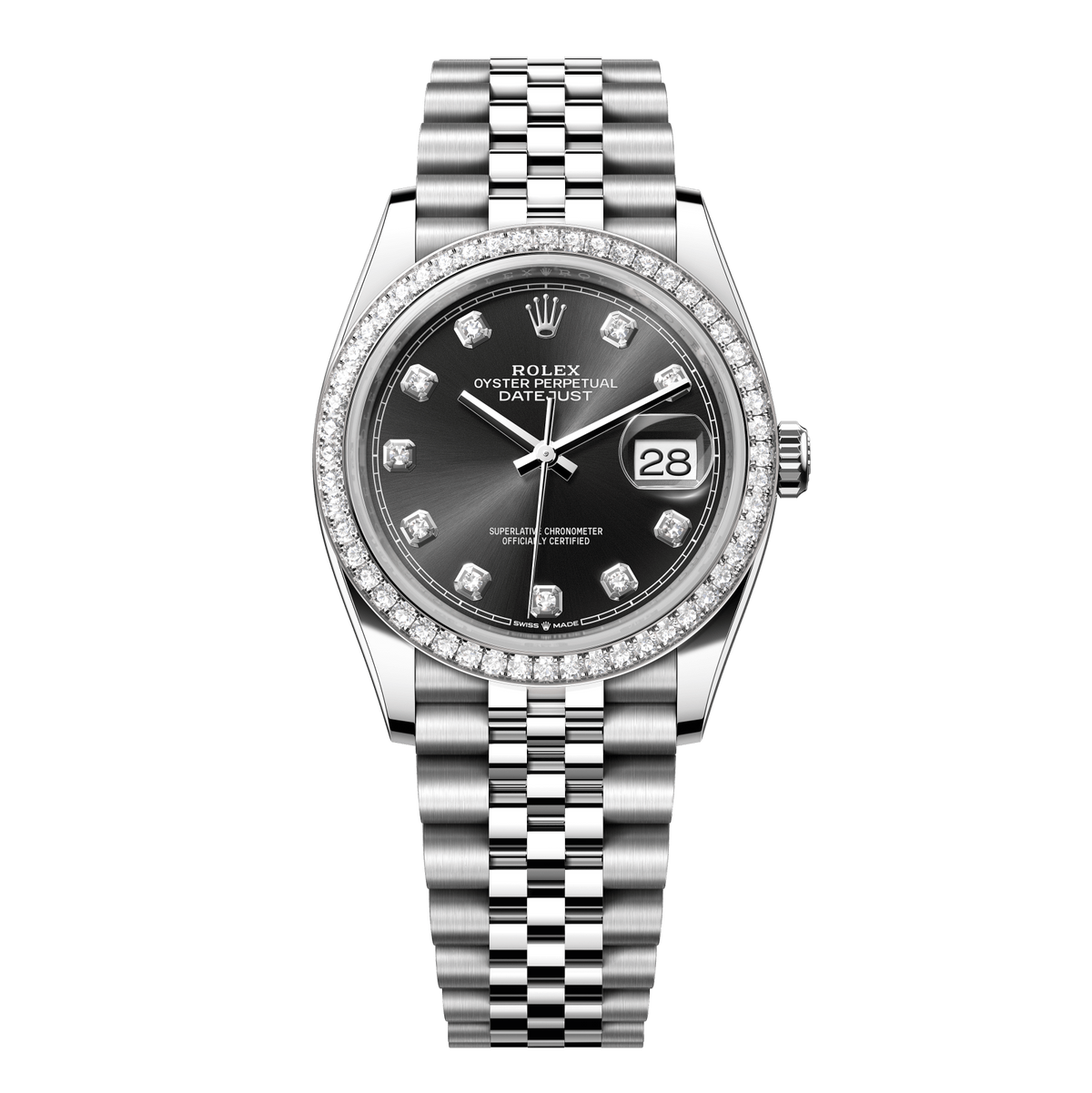 Rolex Datejust 36 mm White Gold Bright Black Diamond Jubilee 126284rbr-0019