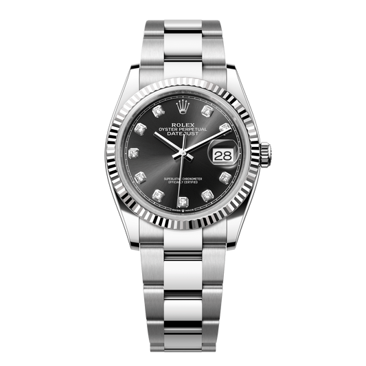 Rolex Datejust 36 mm Oystersteel White Gold Bright Black Oyster 126234-0028