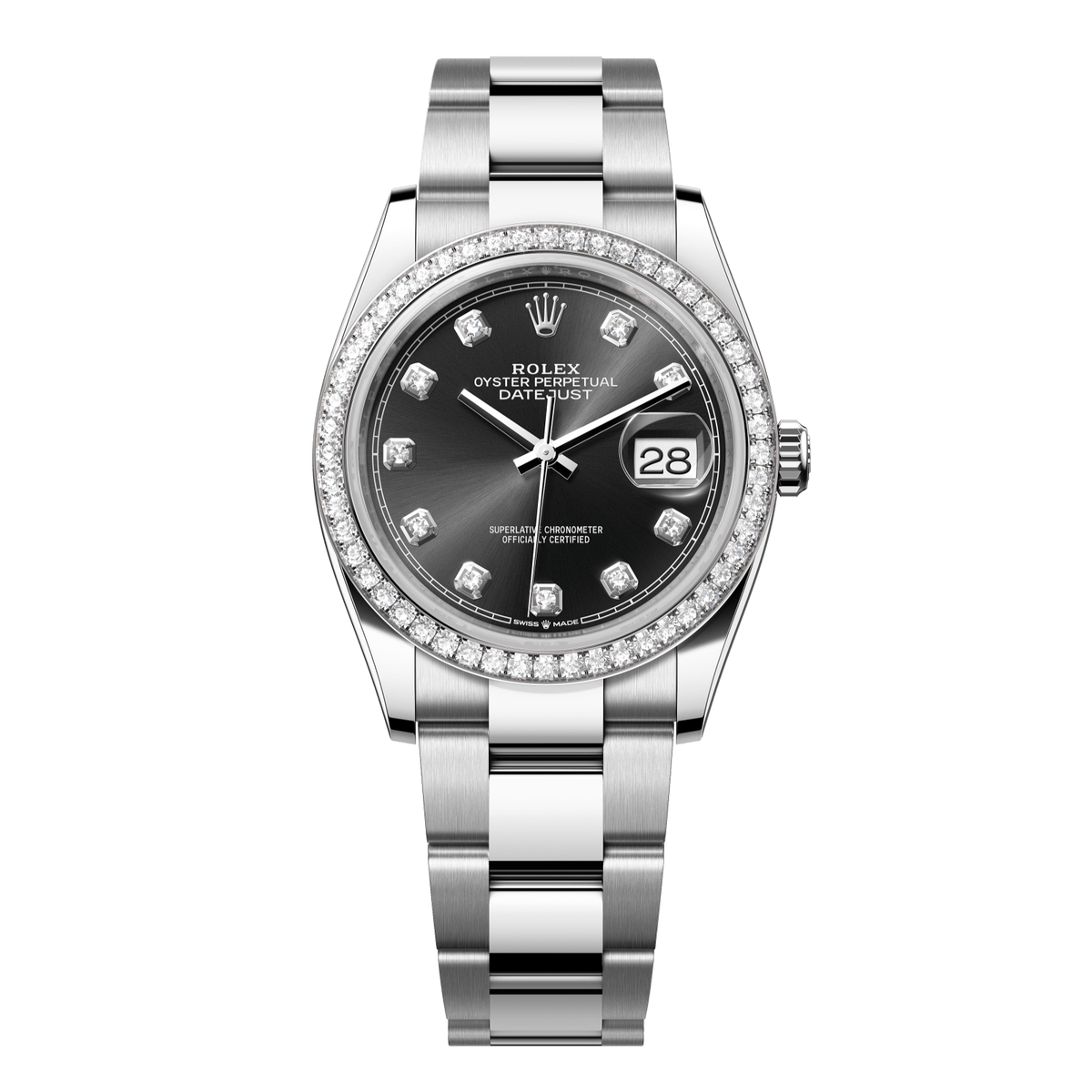 Rolex Datejust 36 mm White Gold Bright Black Diamond Oyster 126284rbr-0020