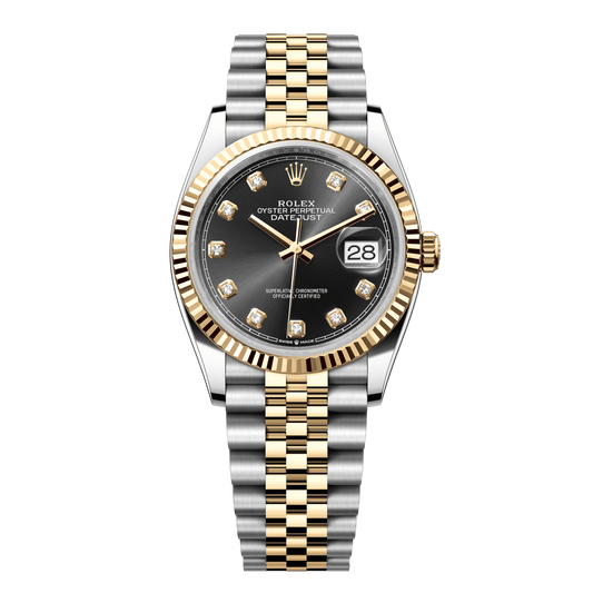Rolex Datejust 36 mm Bright Black Diamonds 18k Gold Jubilee 126233-0021