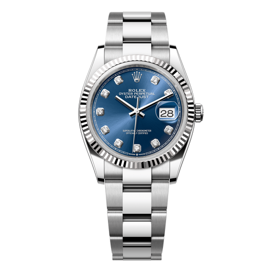 Rolex Datejust 36 mm Oystersteel White Gold Bright Blue Oyster 126234-0038