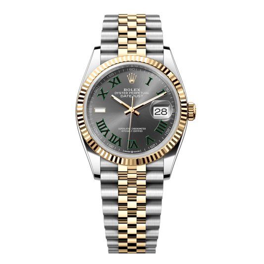 Rolex Datejust 36 mm Slate 18k Yellow Gold Jubilee 126233-0035