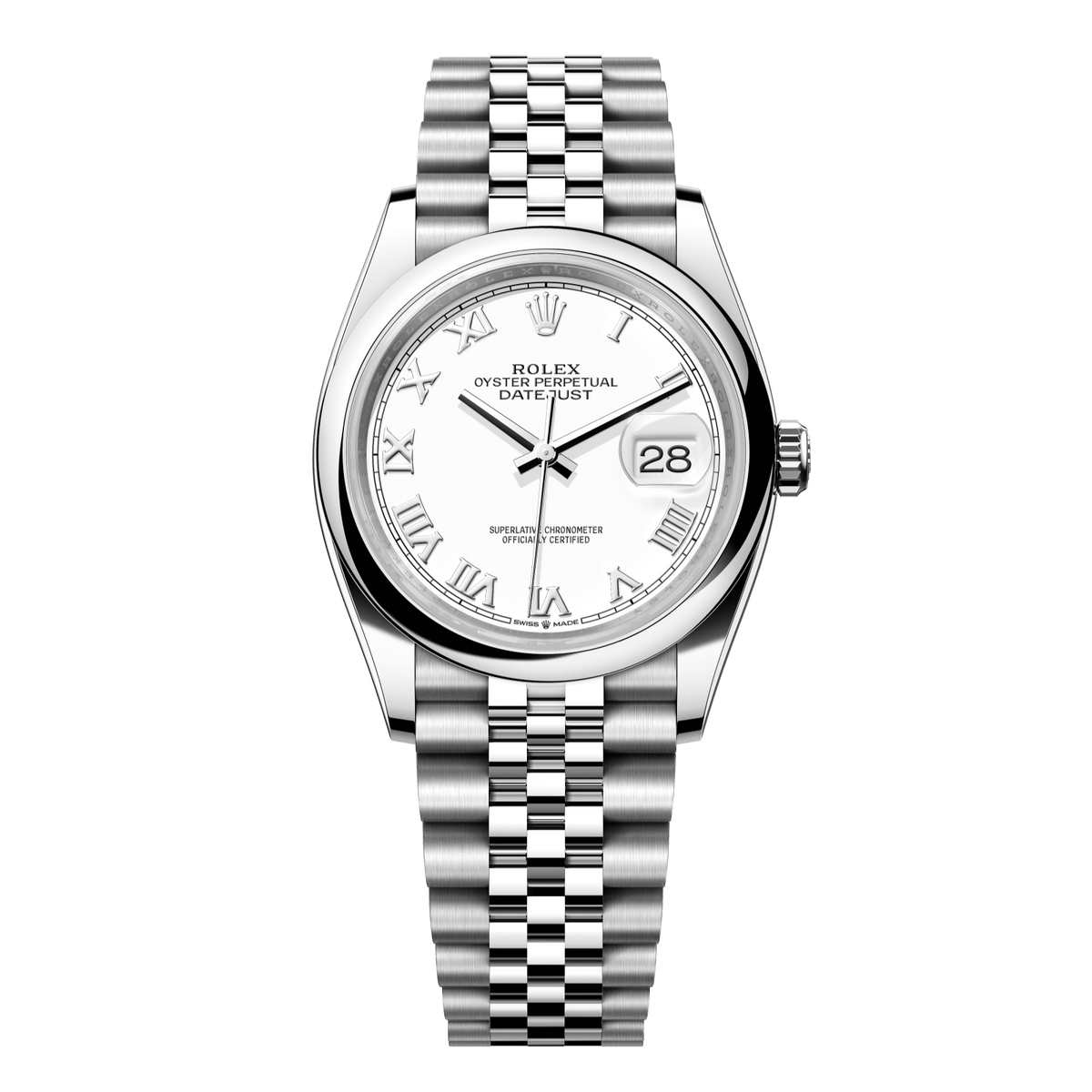 Rolex Datejust 36 mm Oystersteel White Jubilee 126200-0007