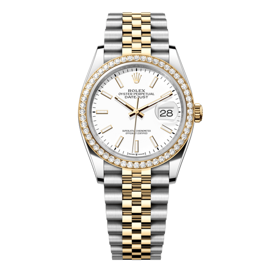 Rolex Datejust 36 mm White Diamonds 18k Yellow Gold Jubilee 126283rbr-0005