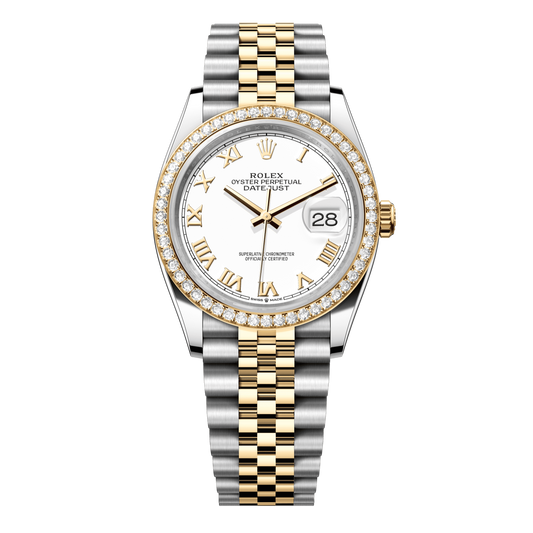 Rolex Datejust 36 mm White Diamonds 18k Yellow Gold Jubilee 126283rbr-0015