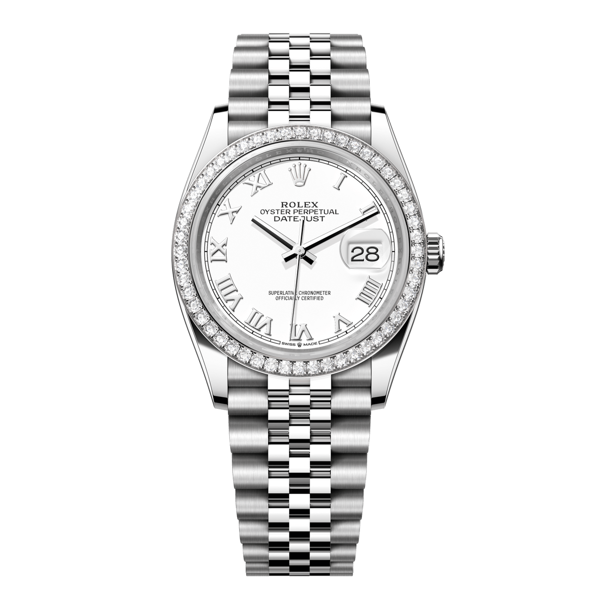 Rolex Datejust 36 mm Oystersteel White Gold Diamond Jubilee 126284rbr-0017