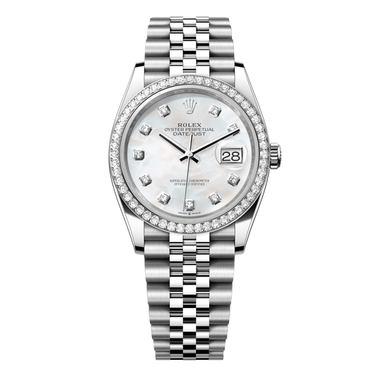 Rolex Datejust 36 mm Diamond White Mother-Of-Pearl Oystersteel White Gold Jubilee 126284rbr-0011