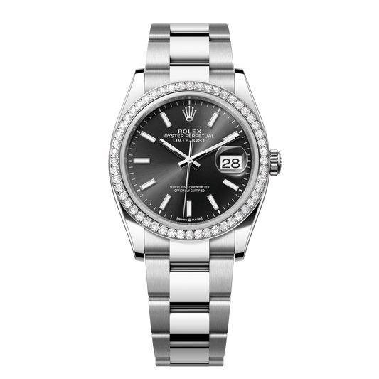 Rolex Datejust 36 mm Bright Black Diamond Oystersteel White Gold Oyster 126284rbr-0008