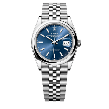 Rolex Datejust 36 mm Bright Blue Dial Oystersteel Jubilee 126200-0005