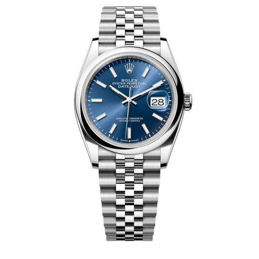 Rolex Datejust 36 mm Bright Blue Dial Oystersteel Jubilee 126200-0005