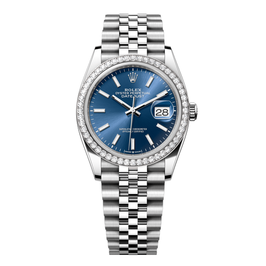 Rolex Datejust 36 mm Bright Blue Diamond Oystersteel White Gold Jubilee 126284rbr-0009