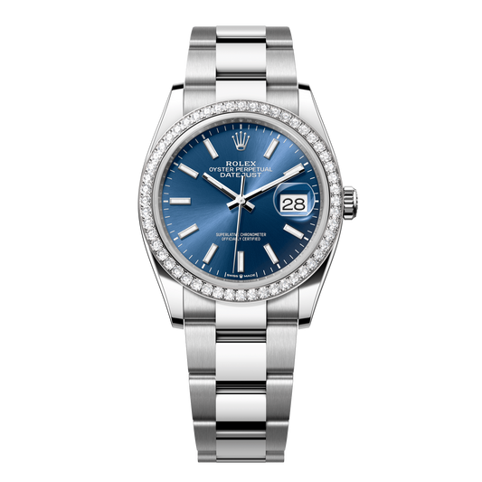Rolex Datejust 36 mm Bright Blue Dial Oystersteel White Gold Oyster 126284rbr-0010