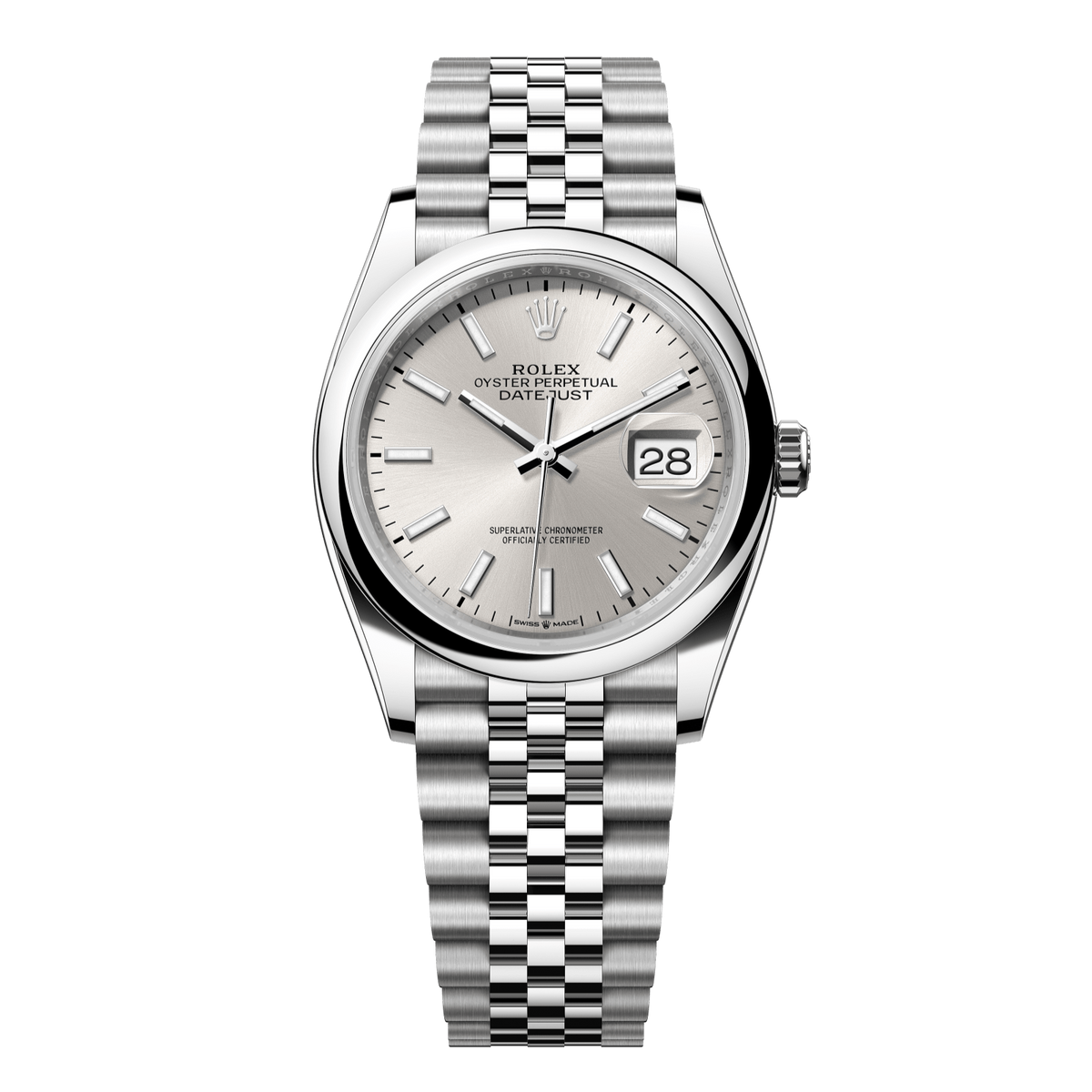 Rolex Datejust 36 mm Silver Oystersteel Jubilee 126200-0001