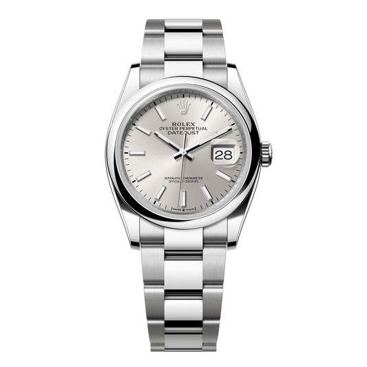 Rolex Datejust 36 mm Silver Oystersteel Oyster 126200-0002