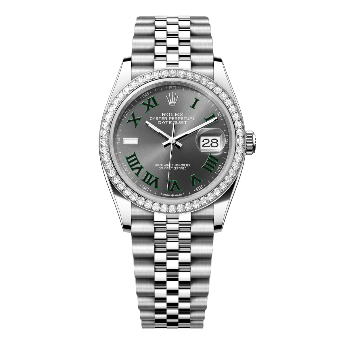 Rolex Datejust 36 mm Oystersteel White Gold Slate Diamond Jubilee 126284rbr-0037