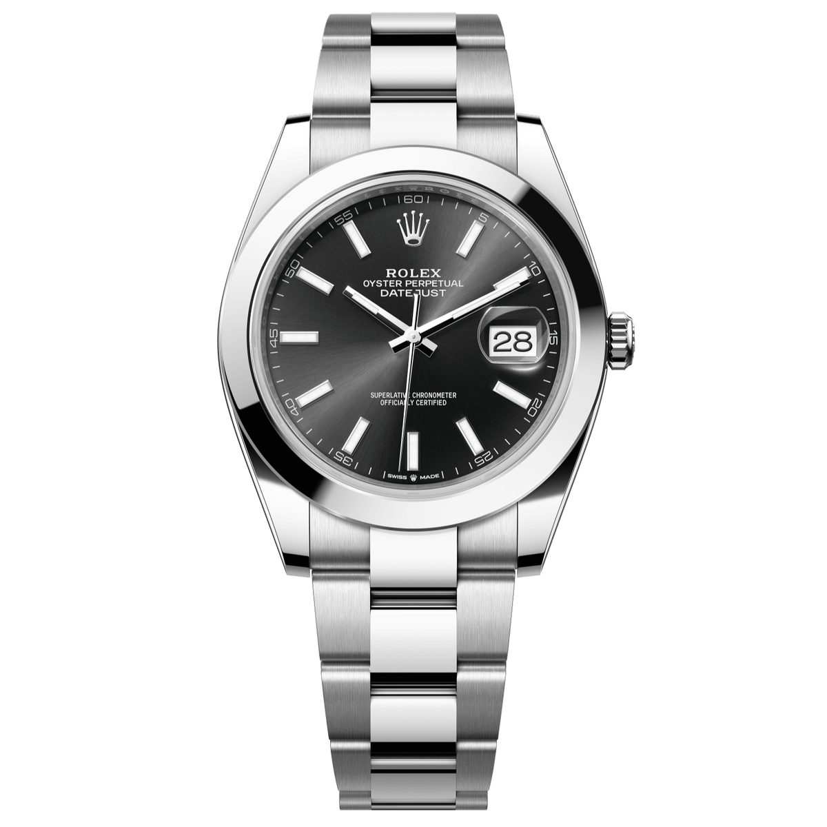 Rolex Datejust 41 mm Bright Black Oystersteel Oyster 126300-0011