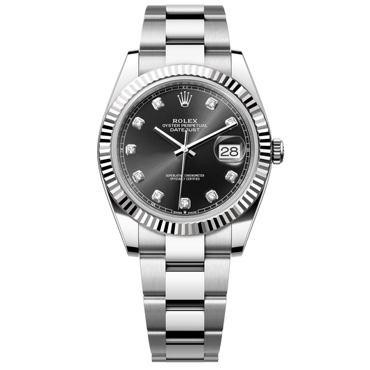 Rolex Datejust 41 mm Bright Black Diamond Oystersteel White Gold Oyster 126334-0011