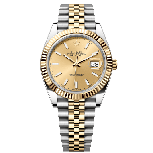 Rolex Datejust 41 mm Champagne Oystersteel 18k Yellow Gold Jubilee 126333-0010