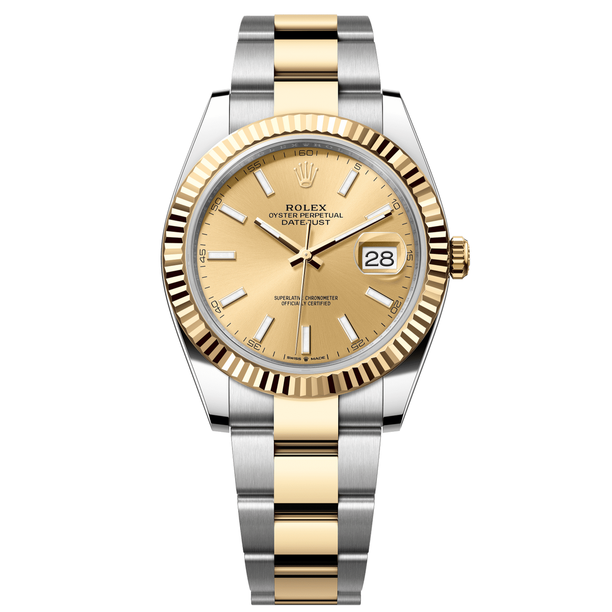 Rolex Datejust 41 mm Champagne Oystersteel 18k Yellow Gold Oyster 126333-0009