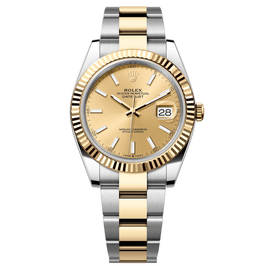Rolex Datejust 41 mm Champagne Oystersteel 18k Yellow Gold Oyster 126333-0009