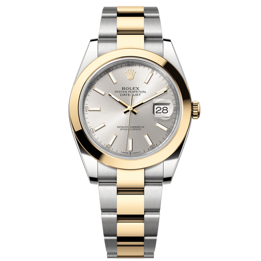 Rolex Datejust 41 mm Silver 18k Yellow Gold Oyster 126303-0001