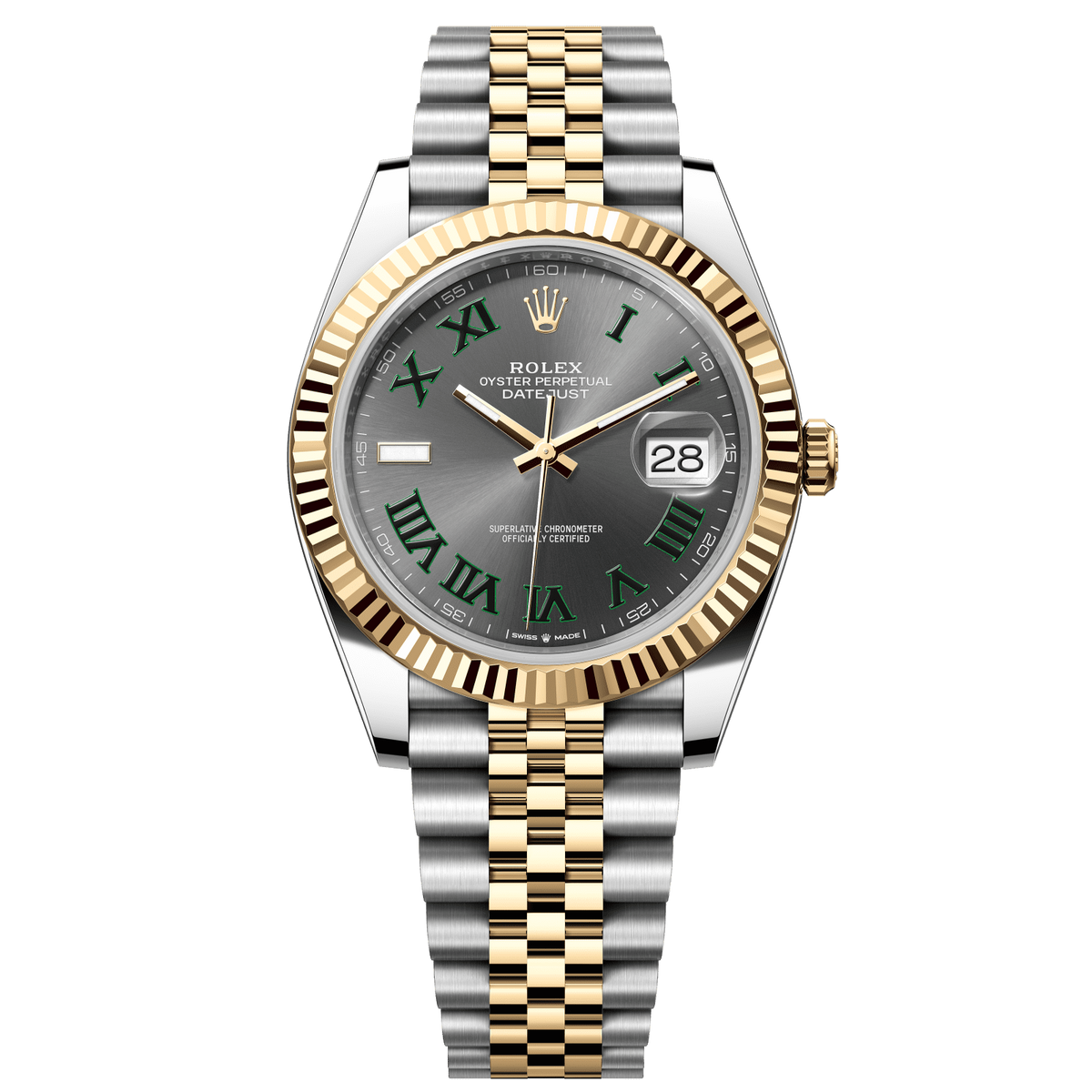 Rolex Datejust 41 mm Slate 18k Yellow Gold Jubilee 126333-0020