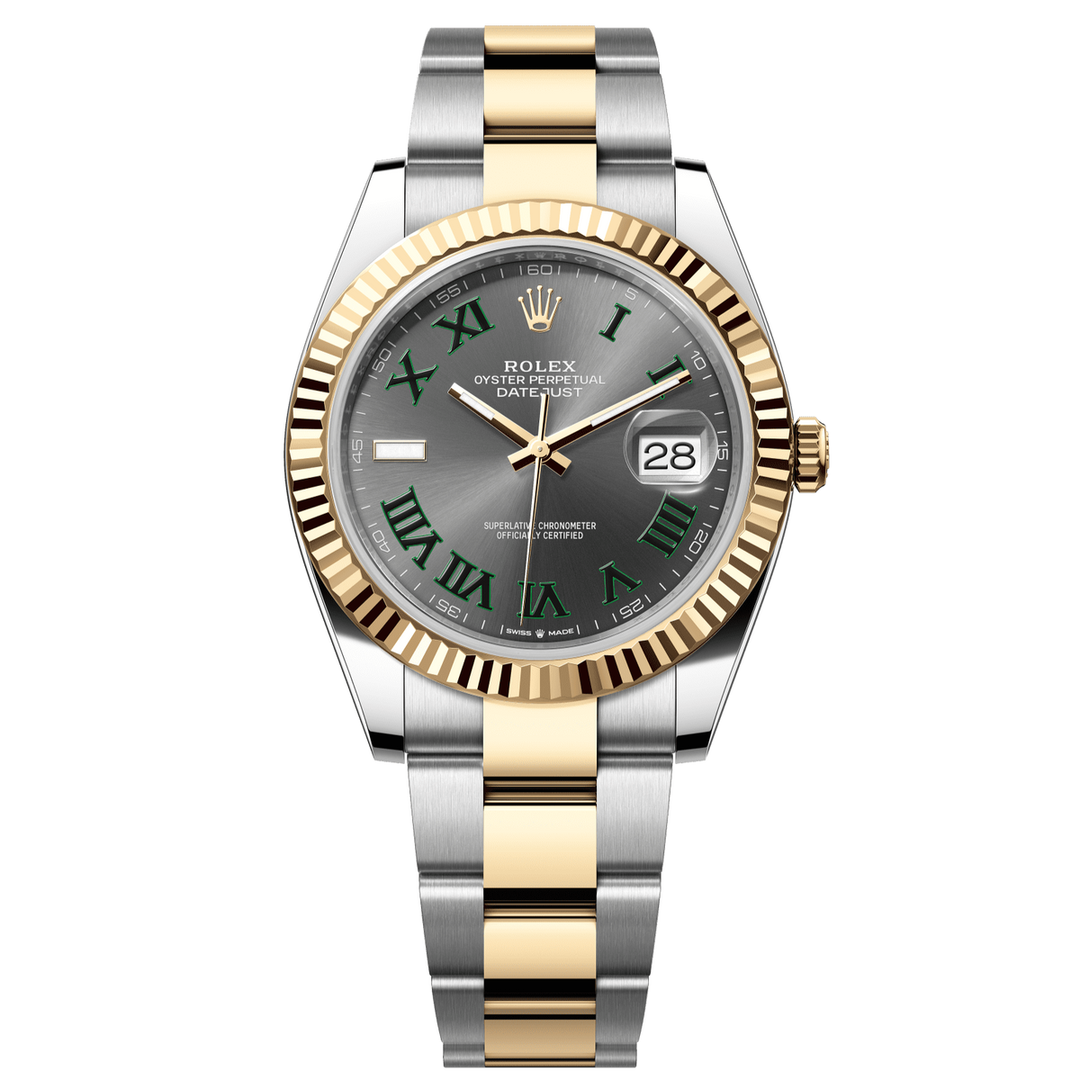 Rolex Datejust 41 mm Slate 18k Yellow Gold Oyster 126333-0019