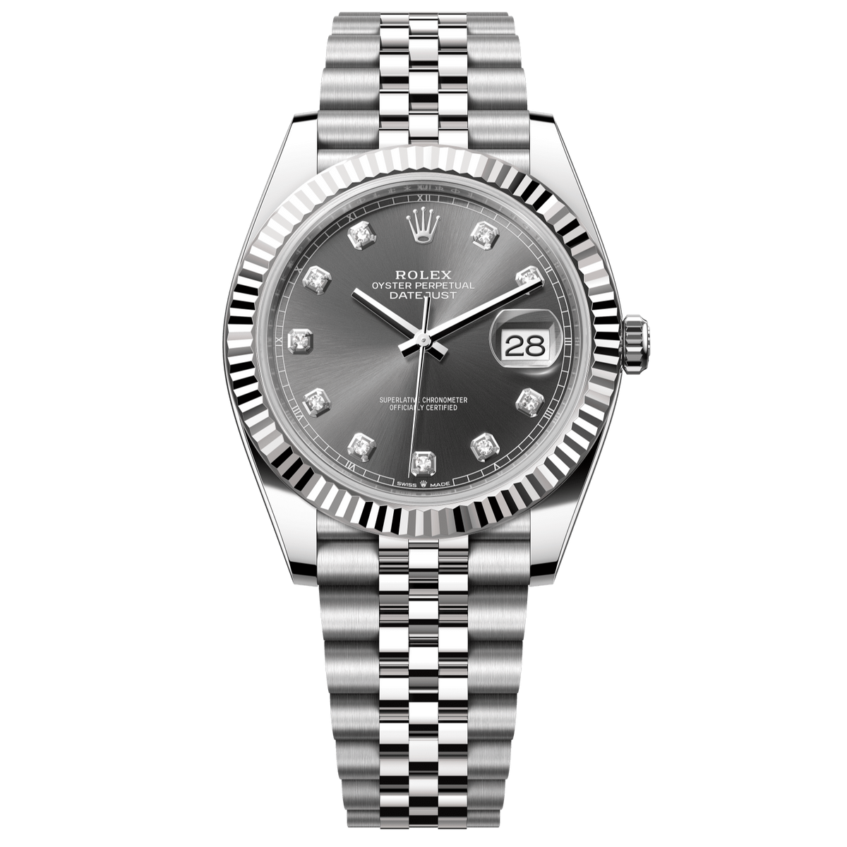 Rolex Datejust 41 mm Slate Diamond Oystersteel White Gold Jubilee 126334-0006