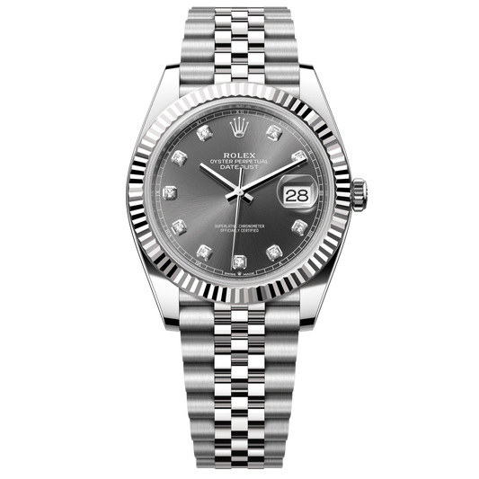 Rolex Datejust 41 mm Slate Diamond Oystersteel White Gold Jubilee 126334-0006