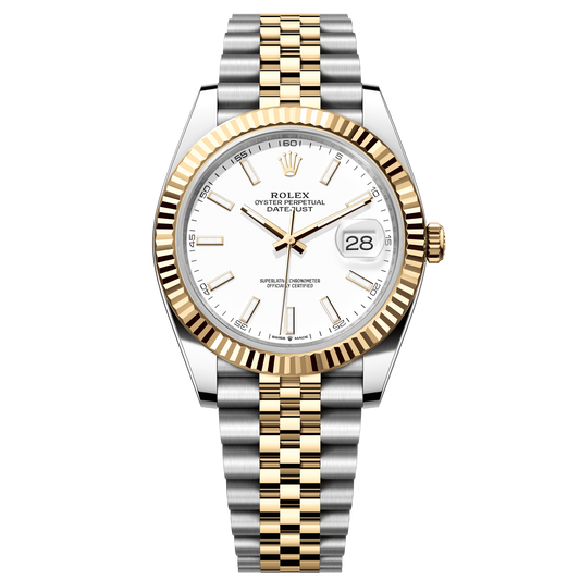 Rolex Datejust 41 mm White Dial Oystersteel 18k Yellow Gold Jubilee 126333-0016