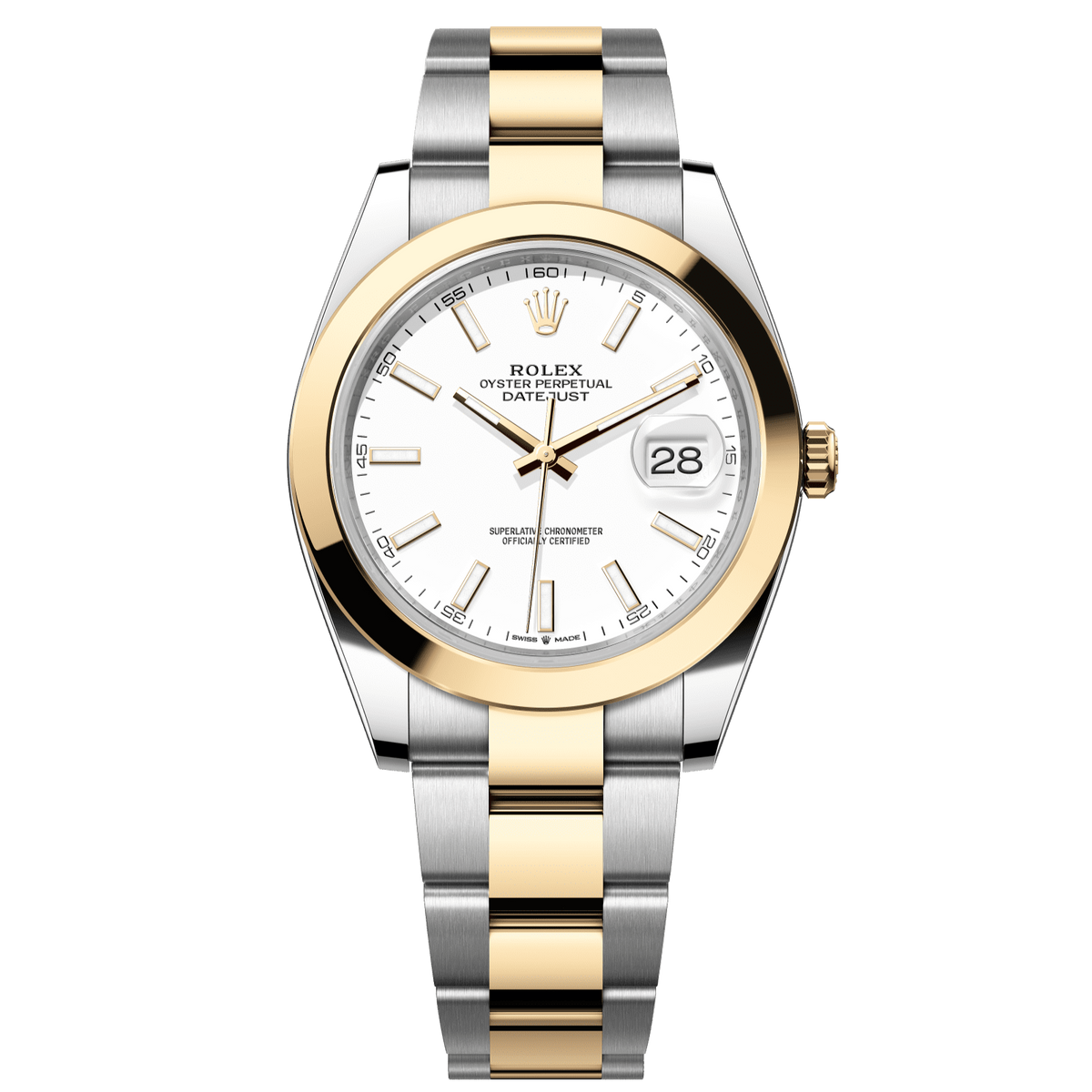 Rolex Datejust 41 mm White Dial 18k Yellow Gold Oyster 126303-0015