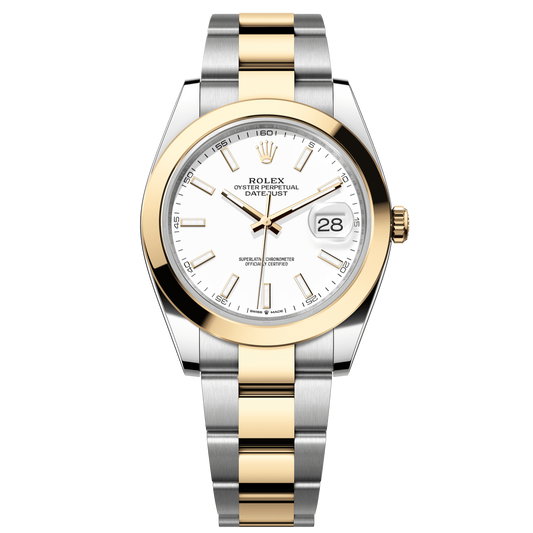 Rolex Datejust 41 mm White Dial 18k Yellow Gold Oyster 126303-0015