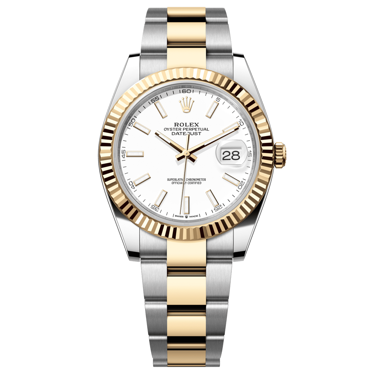 Rolex Datejust 41 mm White Dial Oystersteel 18k Yellow Gold 126333-0015