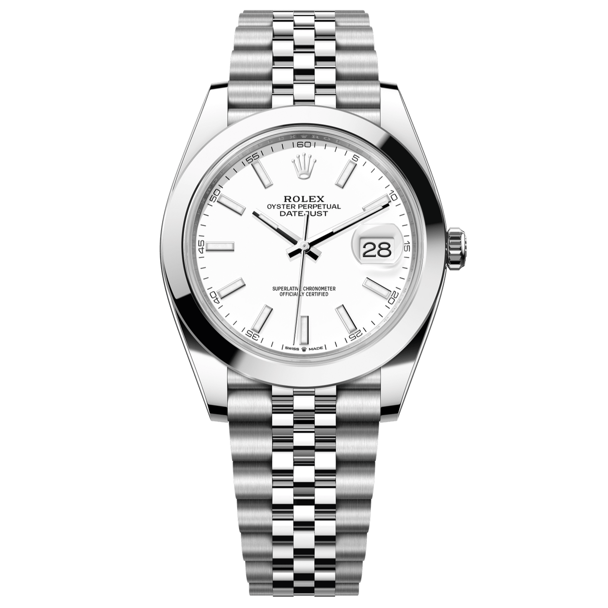 Rolex Datejust 41 mm White Oystersteel Jubilee 126300-0006