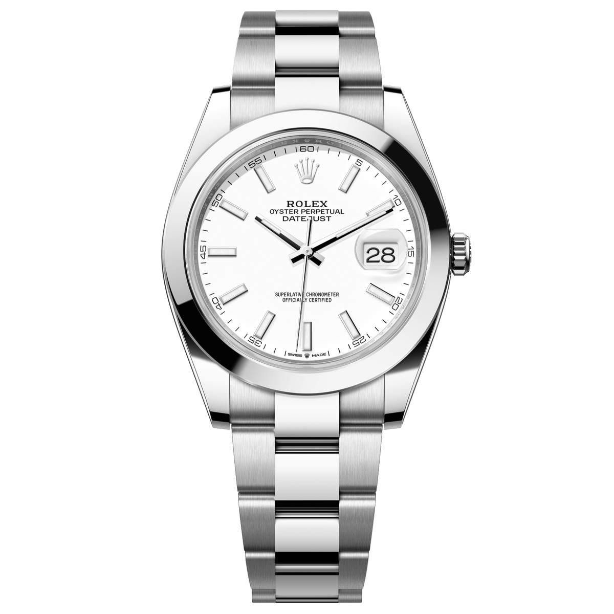 Rolex Datejust 41 mm White Dial Oystersteel Oyster 126300-0005