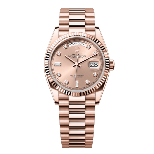 Rolex Day-Date 36 mm Rosé Diamonds 18k Everose Gold President 128235-0009