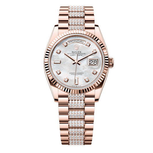 Rolex Day-Date 36 mm Mother-of-Pearl Diamonds 18k Everose Gold President 128235-0032