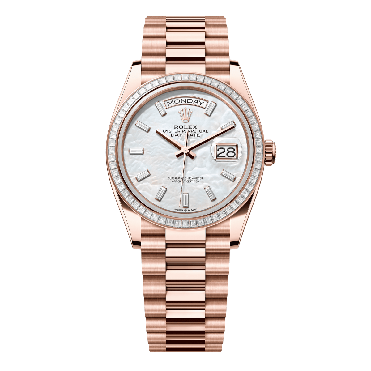 Rolex Day-Date 36 mm 18 kt Everose Gold Mother-Of-Pearl President 128395tbr-0026