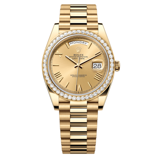 Rolex Day-Date 40 mm Champagne Diamonds 18k Yellow Gold President 228348rbr-0003