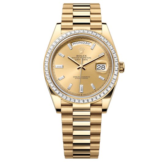 Rolex Day-Date 40 mm Champagne Diamonds 18k Yellow Gold 228398tbr-0002