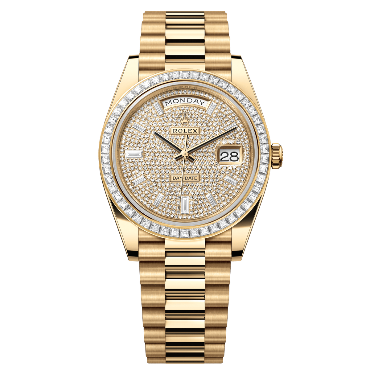 Rolex Day-Date 40 mm Diamond-Paved Dial 18k Yellow Gold President 228398tbr-0036
