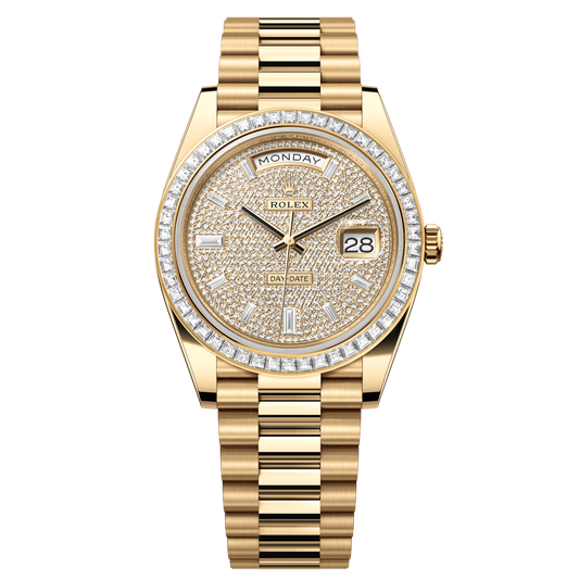 Rolex Day-Date 40 mm Diamond-Paved Dial 18k Yellow Gold President 228398tbr-0036