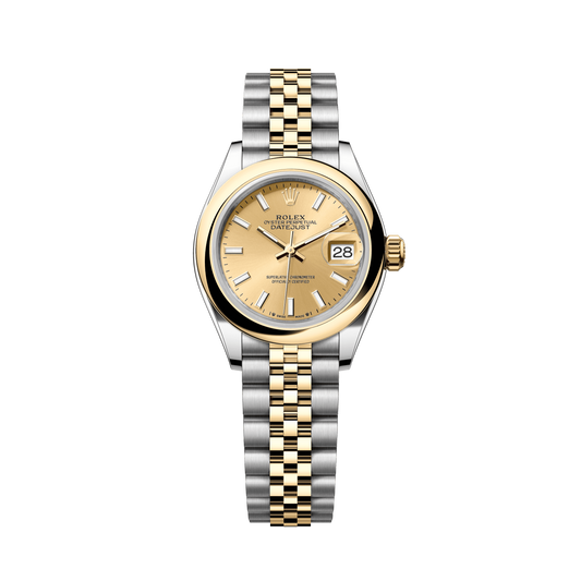 Rolex Lady-Datejust 28 mm Champagne Dial Oystersteel Yellow Gold Jubilee 279163-0001