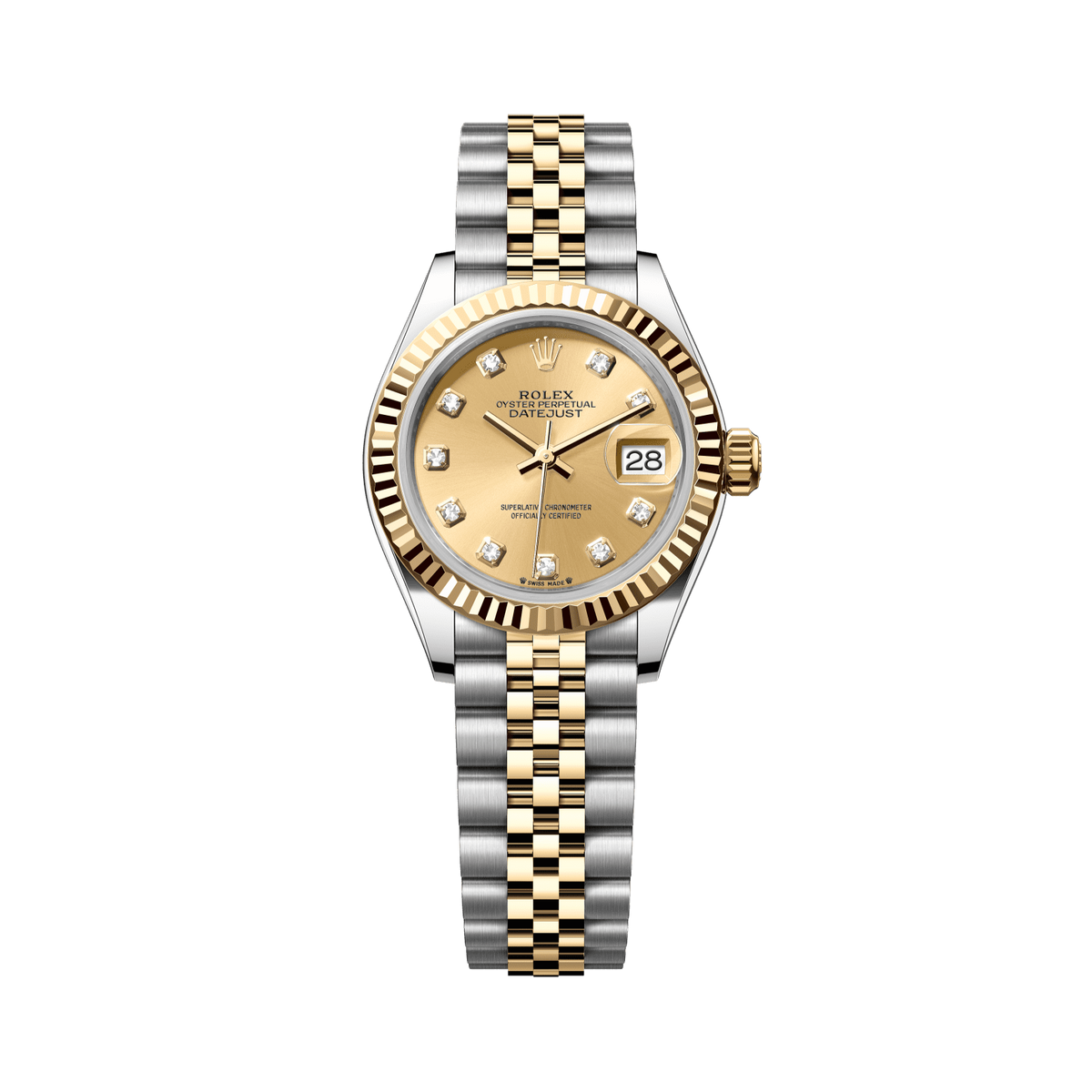 Rolex Lady-Datejust 28 mm Steel Gold Diamond Dial Jubilee Bracelet 279173-0011