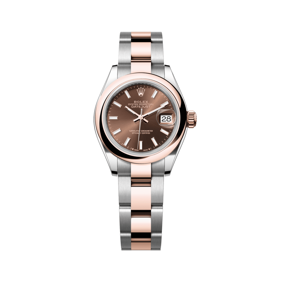 Rolex Lady-Datejust 28 mm Chocolate Oystersteel Everose Gold Oyster 279161-0018