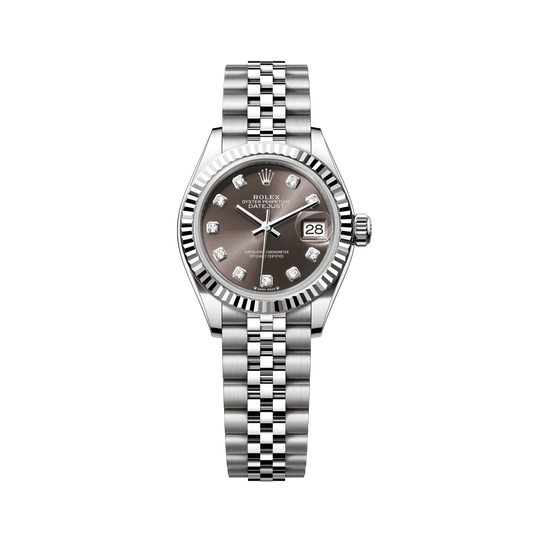Rolex Lady-Datejust 28 mm Dark Grey Diamond Oystersteel White Gold Jubilee 279174-0015