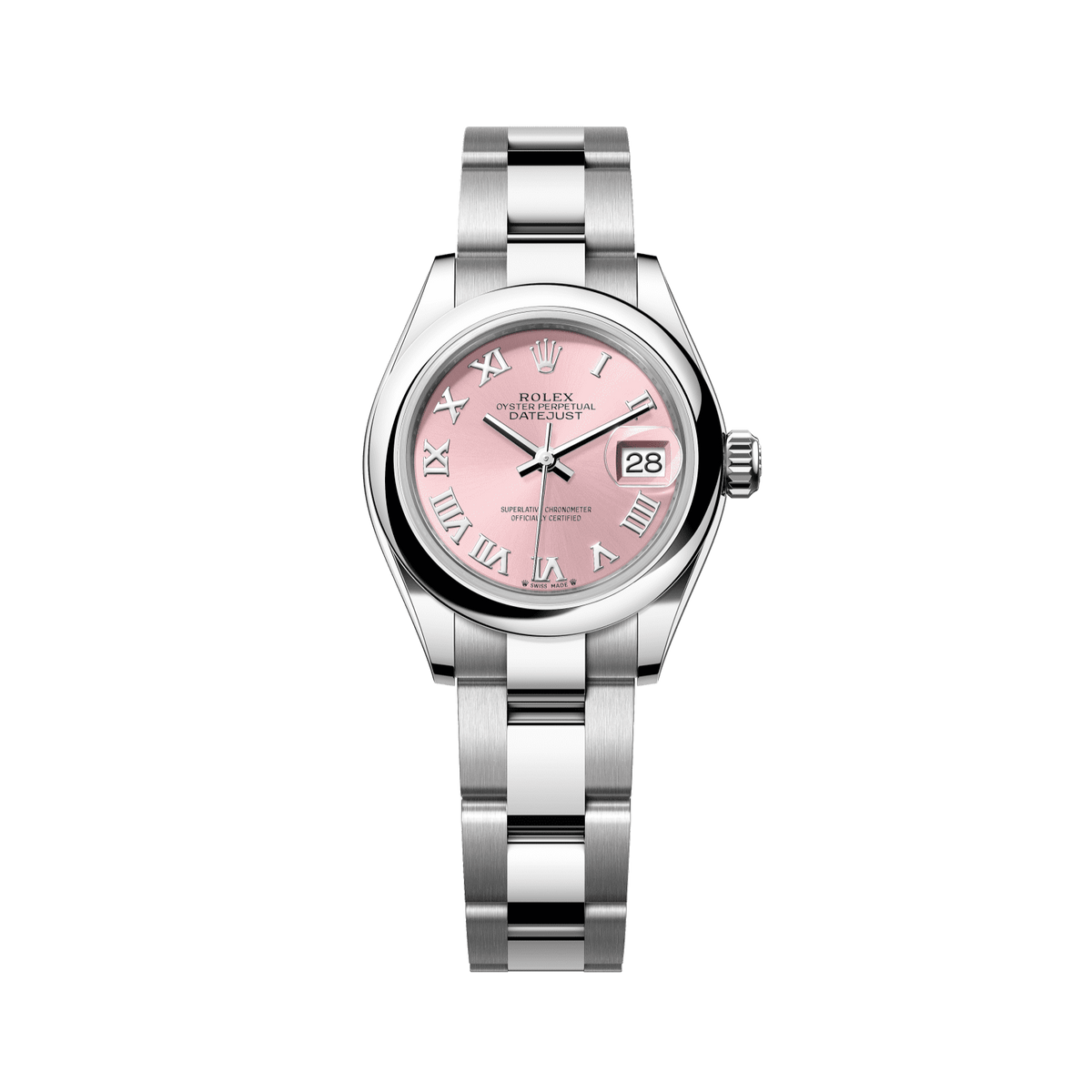 Rolex Lady-Datejust 28 mm Steel Pink Dial Bracelet 279160-0014