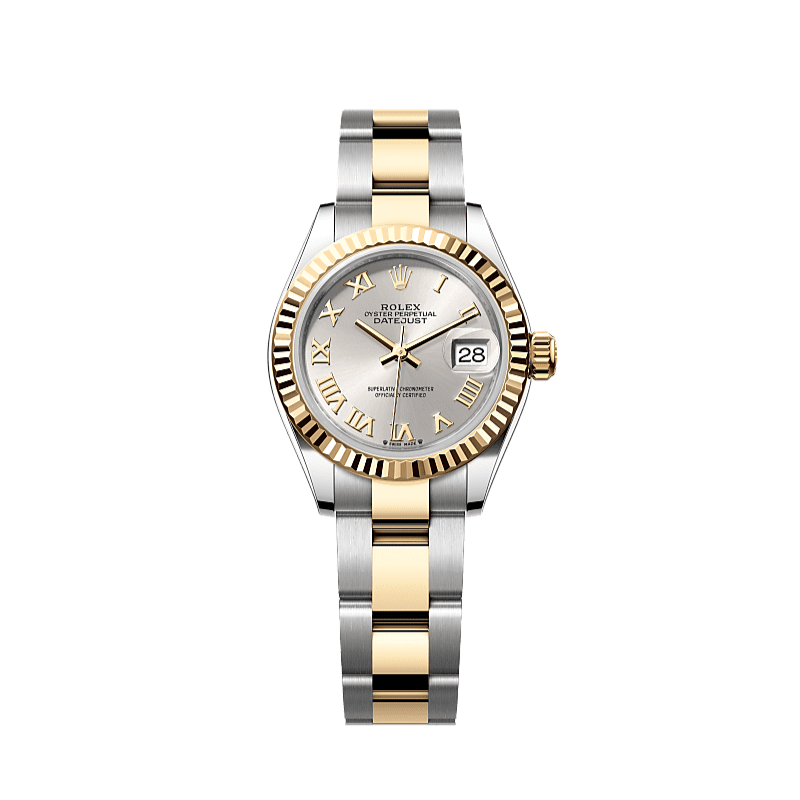 Rolex Lady-Datejust 28 mm 18 kt Yellow Gold White Oyster 279173-0024
